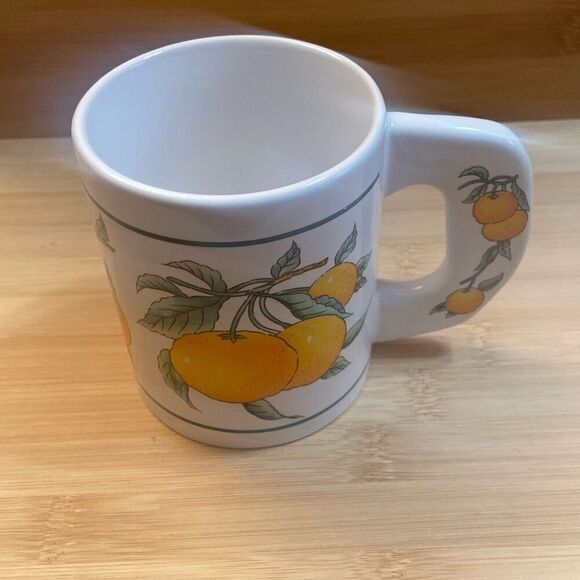 Vintage Oranges on the Vine Fruit Naval Oranges Coffee Cup Mug Cool Wide Handle - Picture 3 of 9